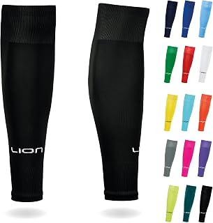 LION SPORTSWEAR Football Sock Sleeves To Accompany Grip Socks - Fits Over Calf/Shin Pads - Variety Of Colors To Match Your Team Kit