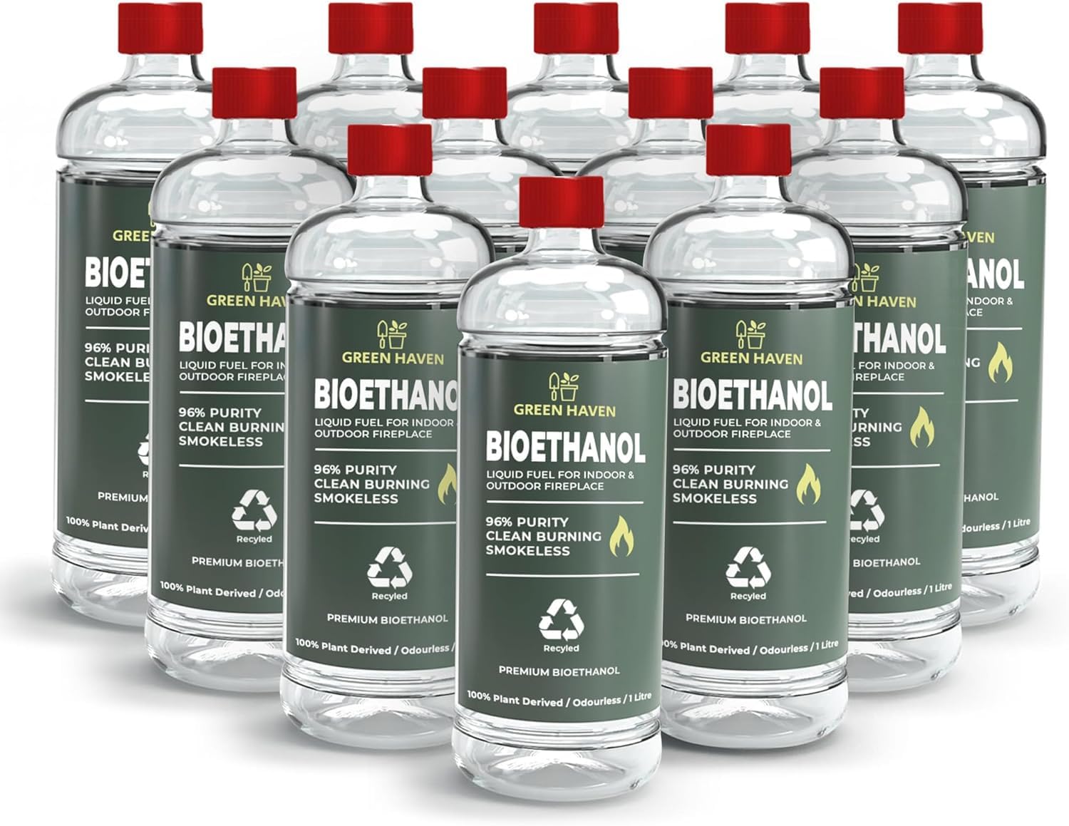 Green Haven Bioethanol Fuel 12L - Bio Ethanol Fuel, Smokeless & Odourless | FOOD