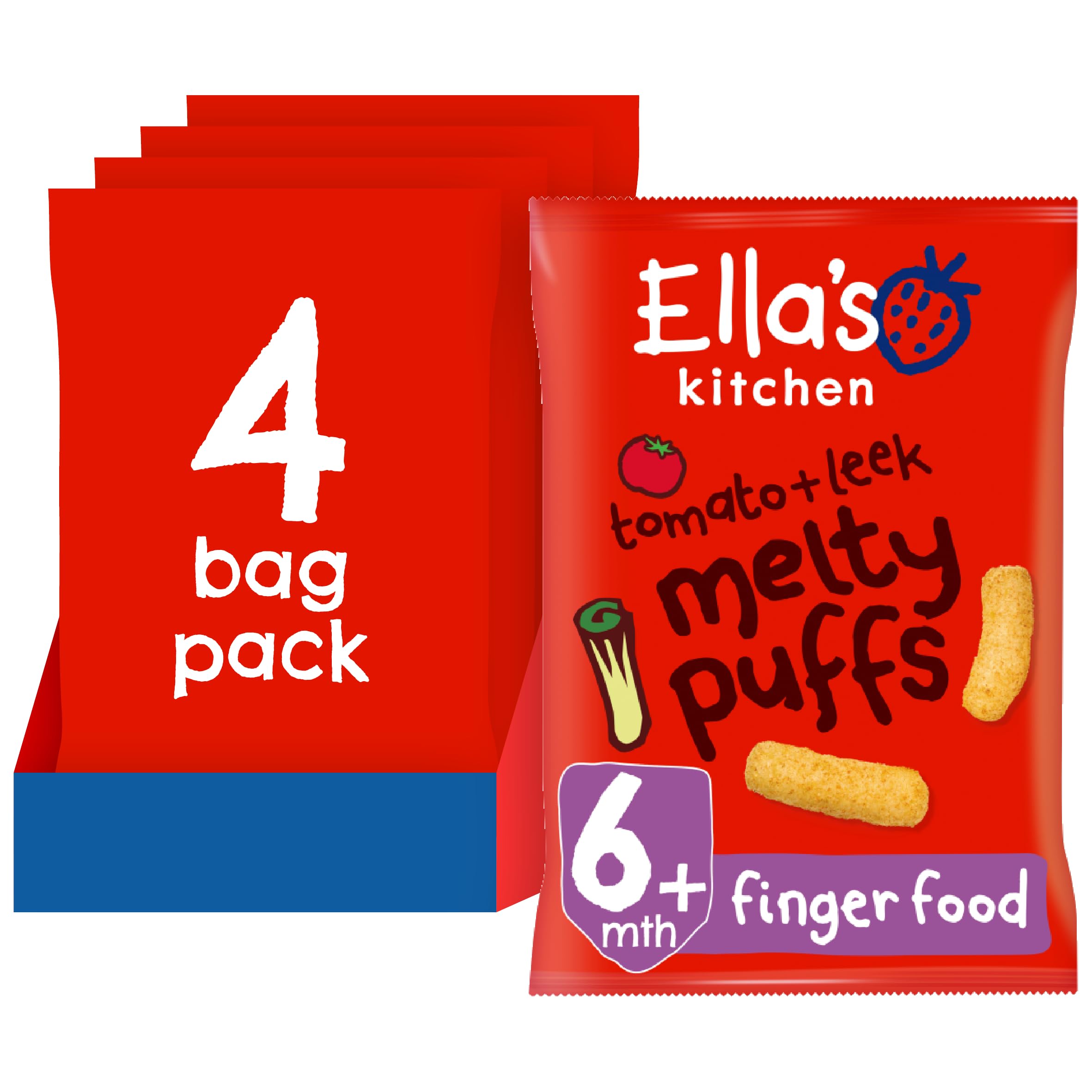 Ella's Kitchen Organic Tomato & Leek Melty Puffs (4 x 20g)