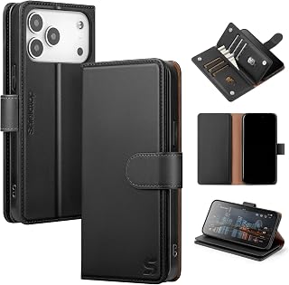 Shieldtop for iPhone 18 Pro Max / 17 Pro Max Phone Wallet Case,Black | RFID Blocking,with Credit Card Holder Slots,Magnetic Clasp,PU Leather,Flip Folio Shockproof Cover & Kickstand for Men & Women