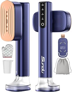 Sundu Steamer, 15s Heat-up, 180ml, Gloves, 35min for Travel/Home | Portable handheld garment steamer, continuous steam, 180ml water tank, includes ironing gloves, 35-minute runtime