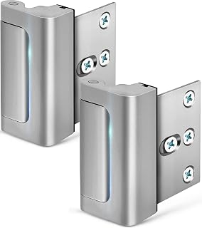 Door Locks for Front Door Reinforcement Lock Home Security Door Lock Latch | 2 Pack EverPlus Child Proof Door Lock Withstand 800 lbs Top Flip Lock for Bedroom Apartment, Inward Swinging Door Only Silver