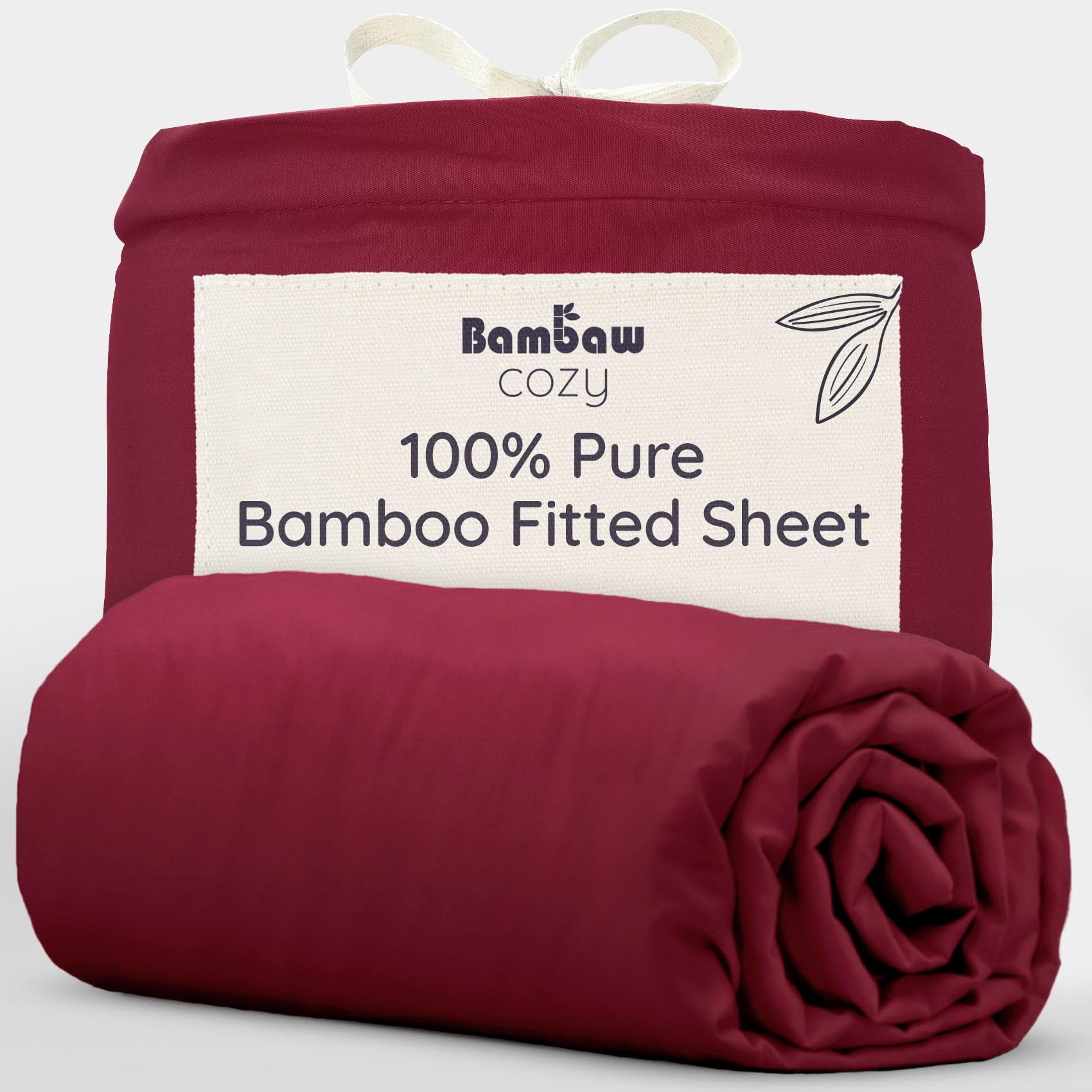 Bambaw 140x200 Fitted Sheet Double Bed Bamboo, Deep Pocket 35 cm, Anti Allergy B