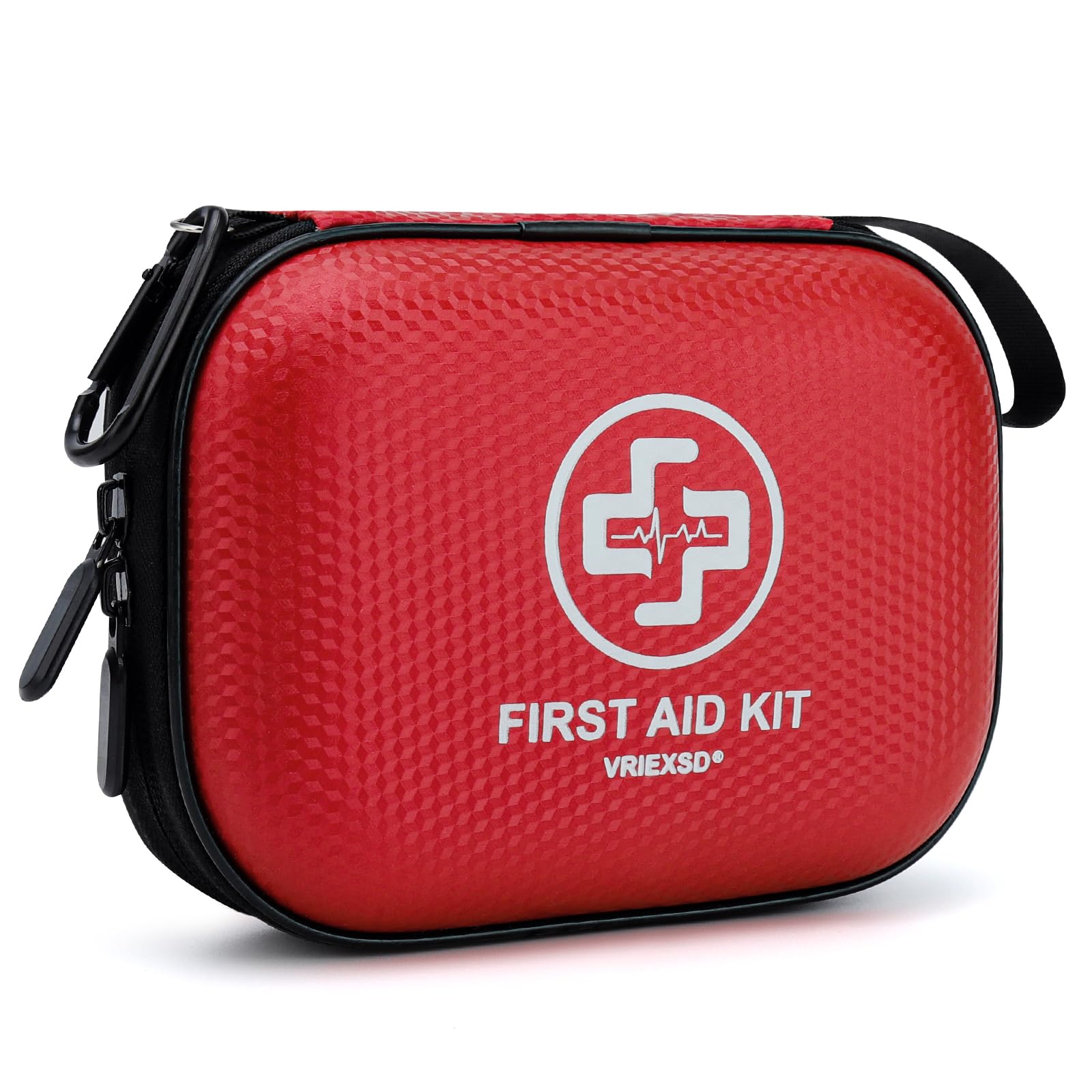 Mini First Aid Kit - 150 Piece Small Waterproof EVA Hard Shell Case | Compact Fi