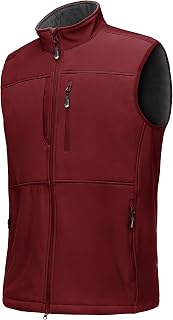 33,000ft Men's Softshell Vest, Lightweight Breathable Windproof Jacket for