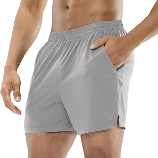 MIER Men's 5 Inch Running Shorts Quick Dry Outdoor Sports Workout Summer with Pockets Lightweight Breathable