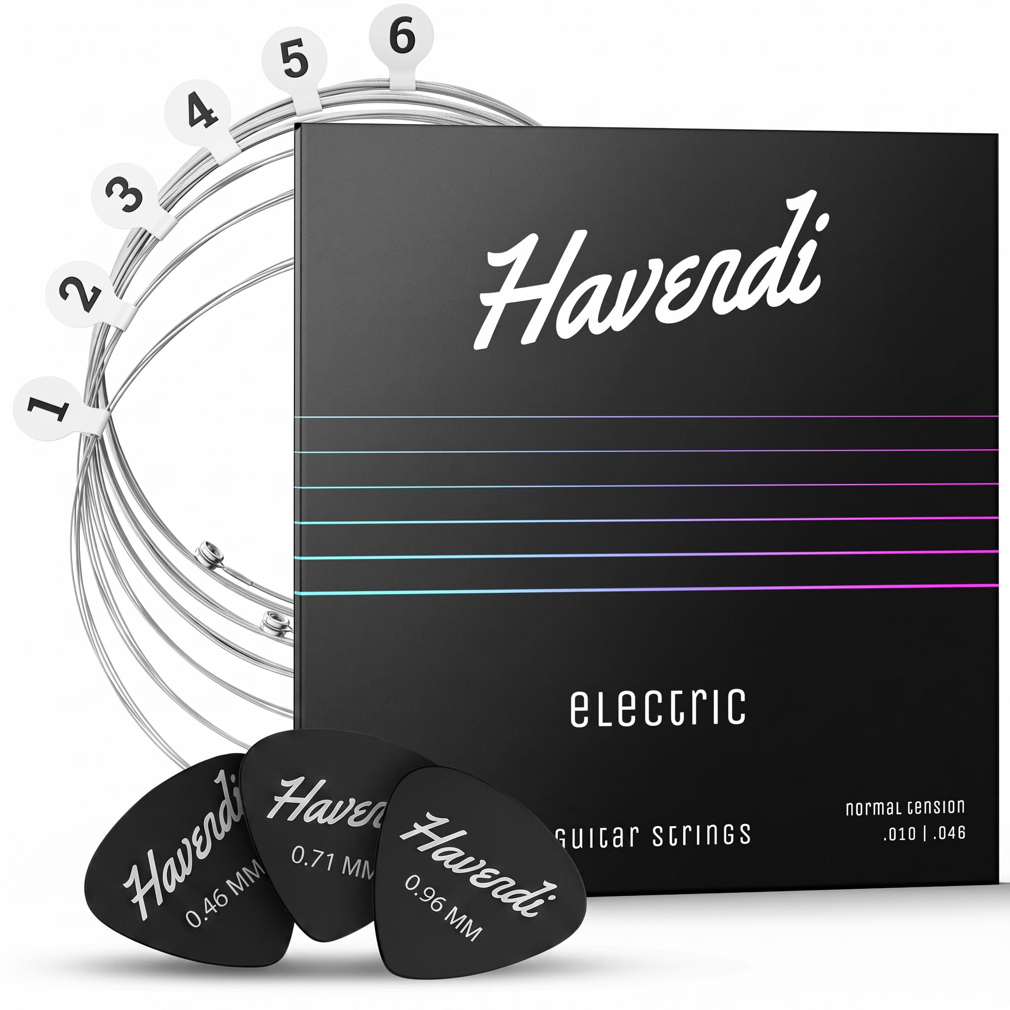 Havendi® Electric Guitar Strings 10-46 brilliant sound Regular Light Gauge Nicke