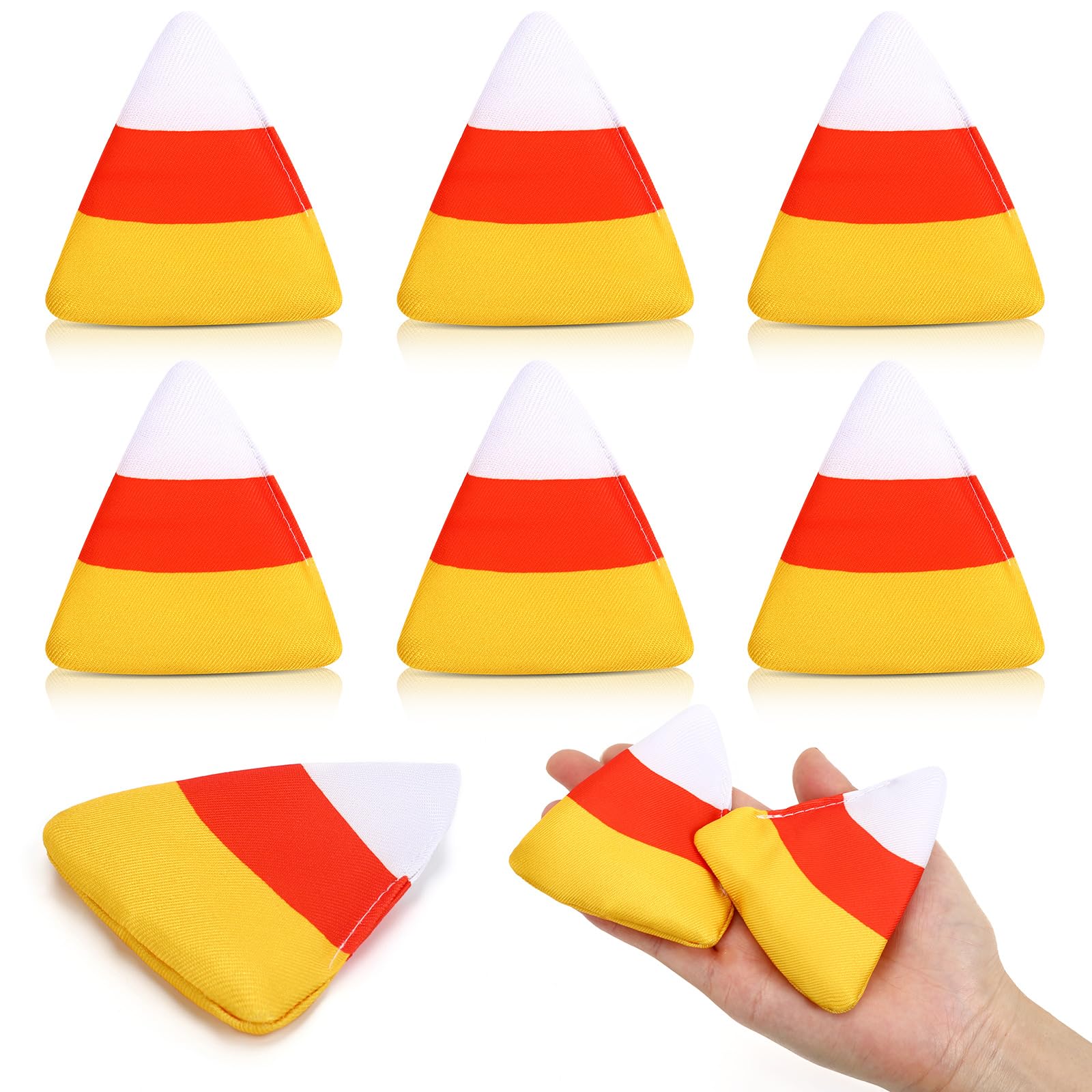 DECYOOL 6 Pcs Halloween Candy Corn Bean Bags for Tossing Cornhole Game | Hallowe