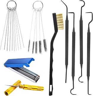 CYUXING 9Pcs Carburetor Cleaning Tool, Carb Jet Cleaning Kit &amp; Welding Tip Cleaner with Stainless Steel Needles, Brushes &amp; Hooks for Motorcycle ATV Chainsaw &amp; Welder Professional