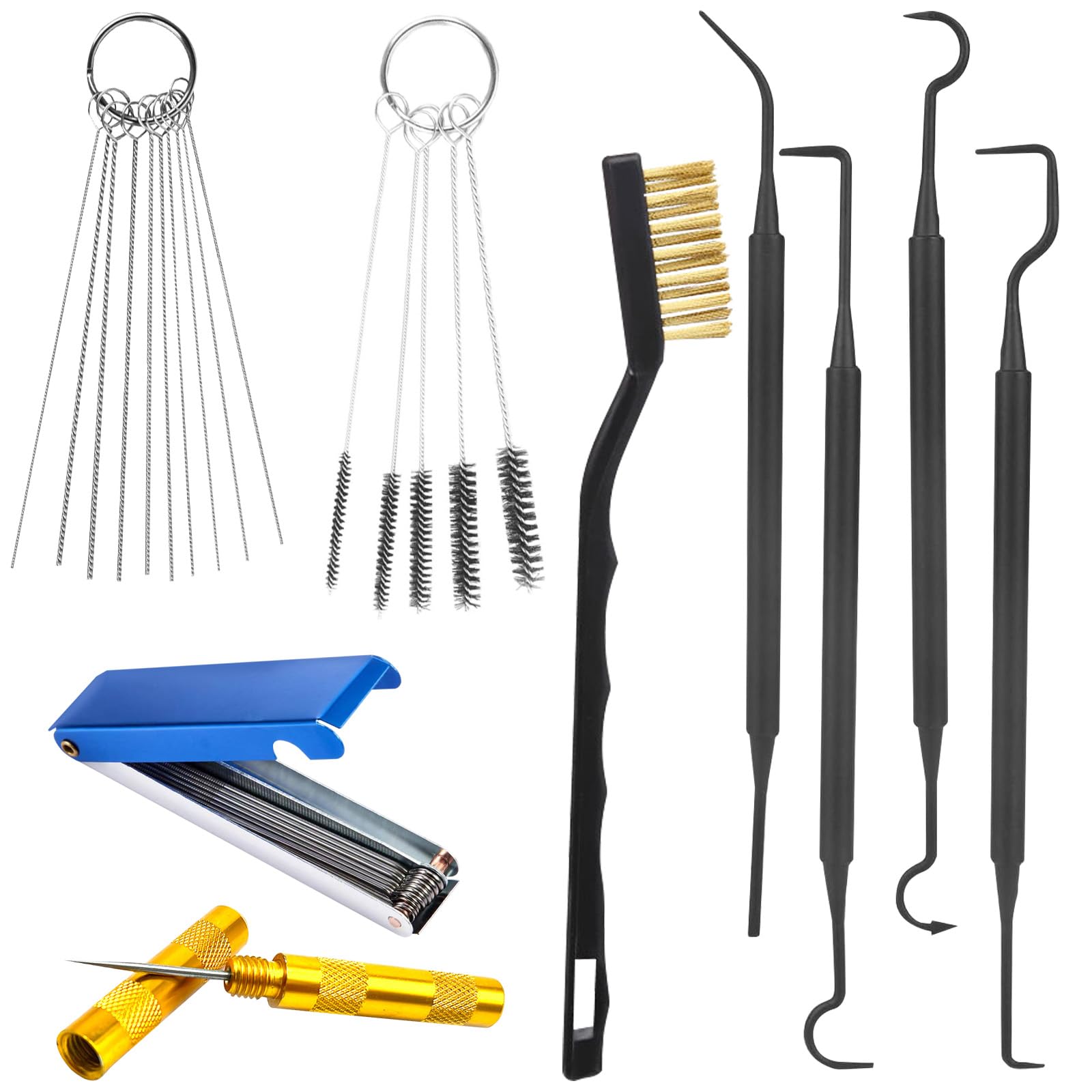 CYUXING 9Pcs Carburetor Cleaning Tool, Carb Jet Cleaning Kit &amp; Welding Tip C