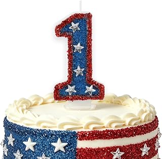 Red Blue Sequin Birthday Number 1 Candles for Cake Topper Party Decorations