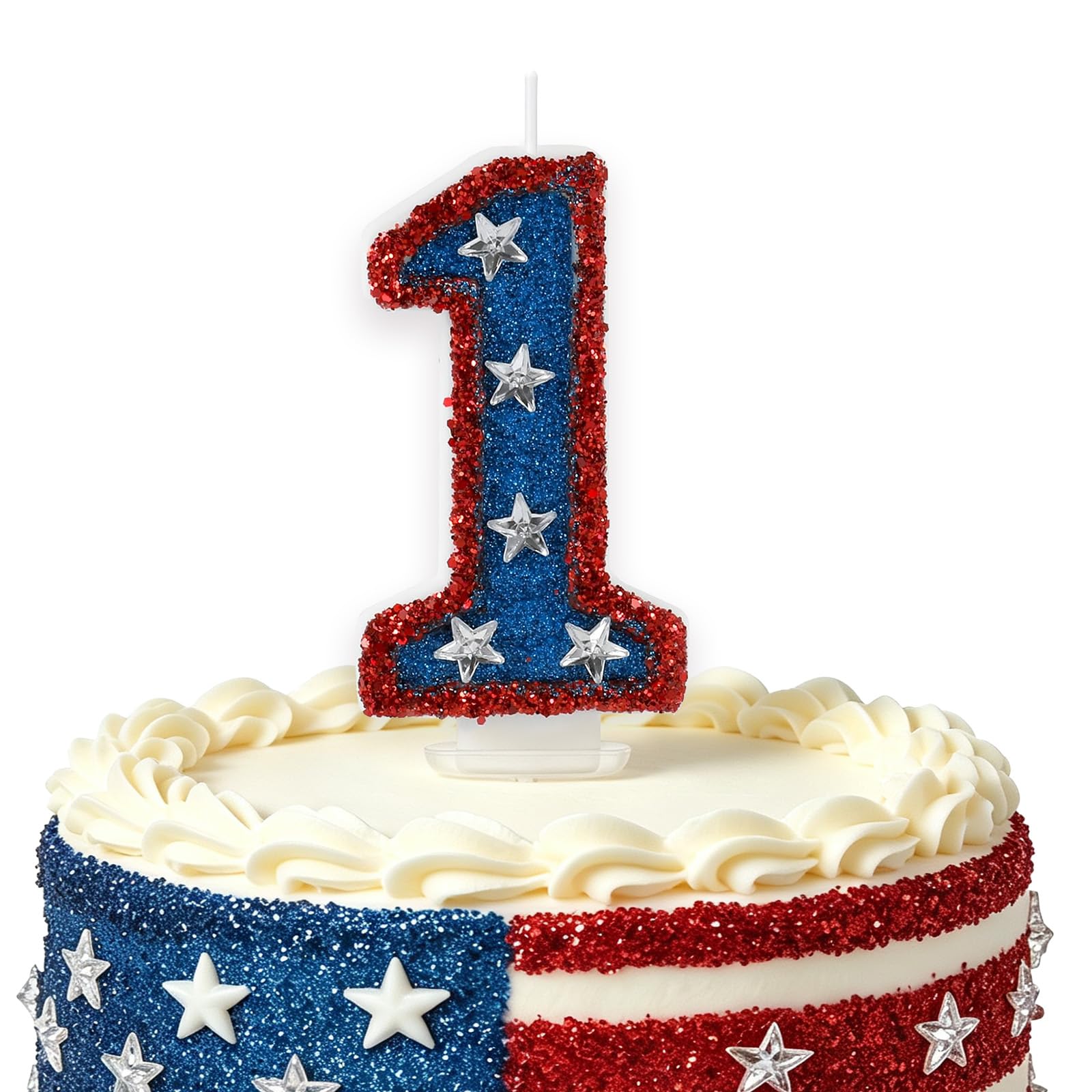Red Blue Sequin Birthday Number 1 Candles for Cake Topper Party Decorations