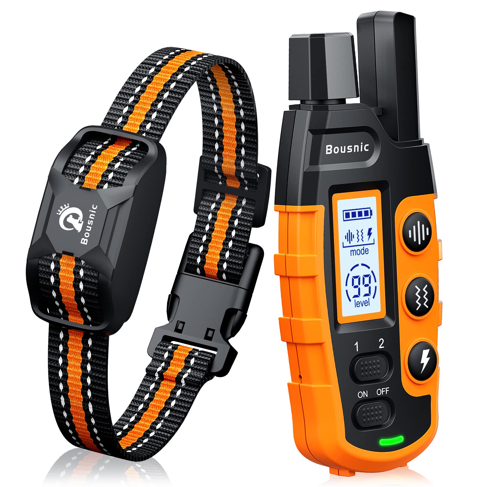Bousnic Dog Shock Collar - 3300Ft Dog Training Collar with Remote for 5-120lbs S