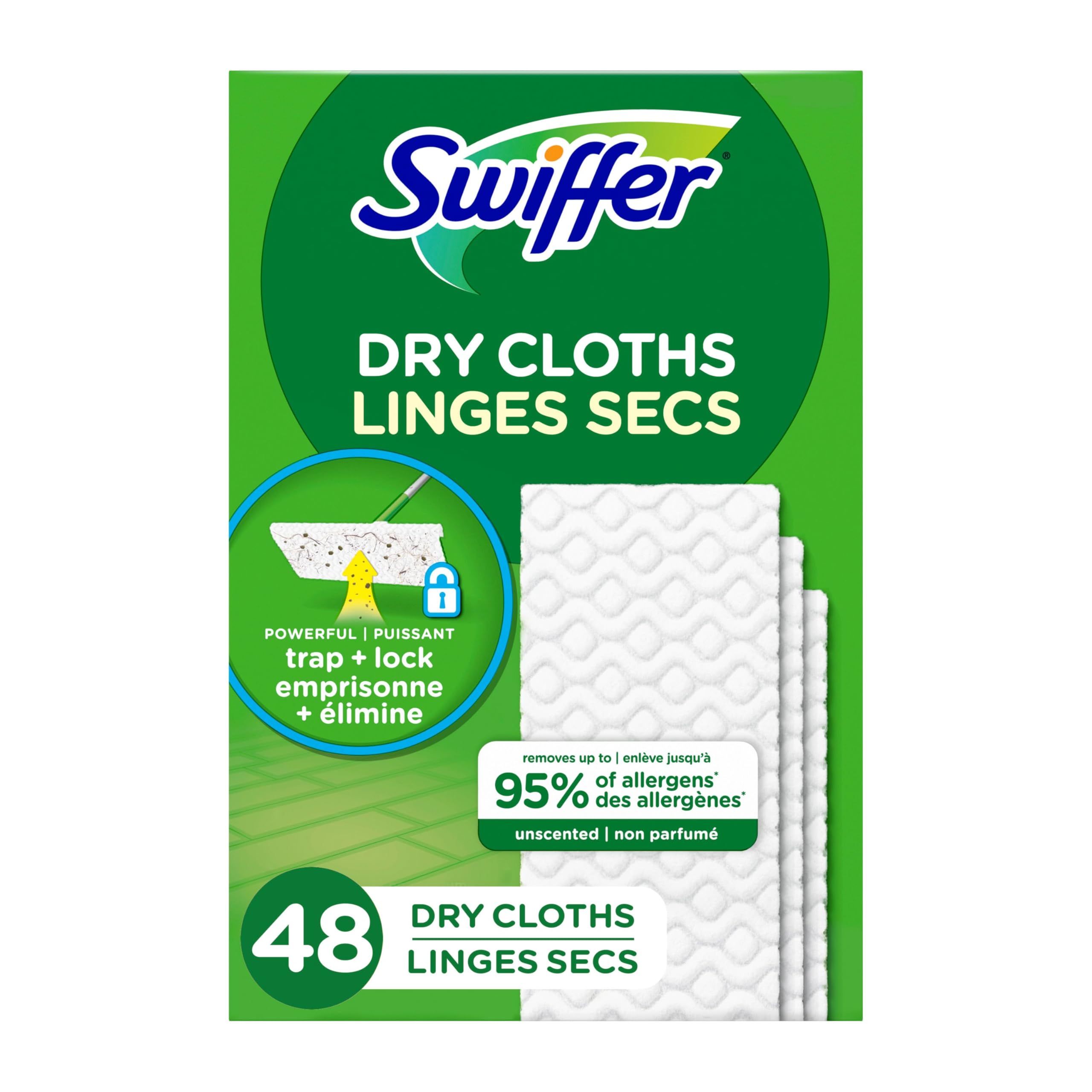 Swiffer Sweep + Mop, Dry Pads Refill, Floor Cleaner for Dirt, Dust, Hair, Cleani