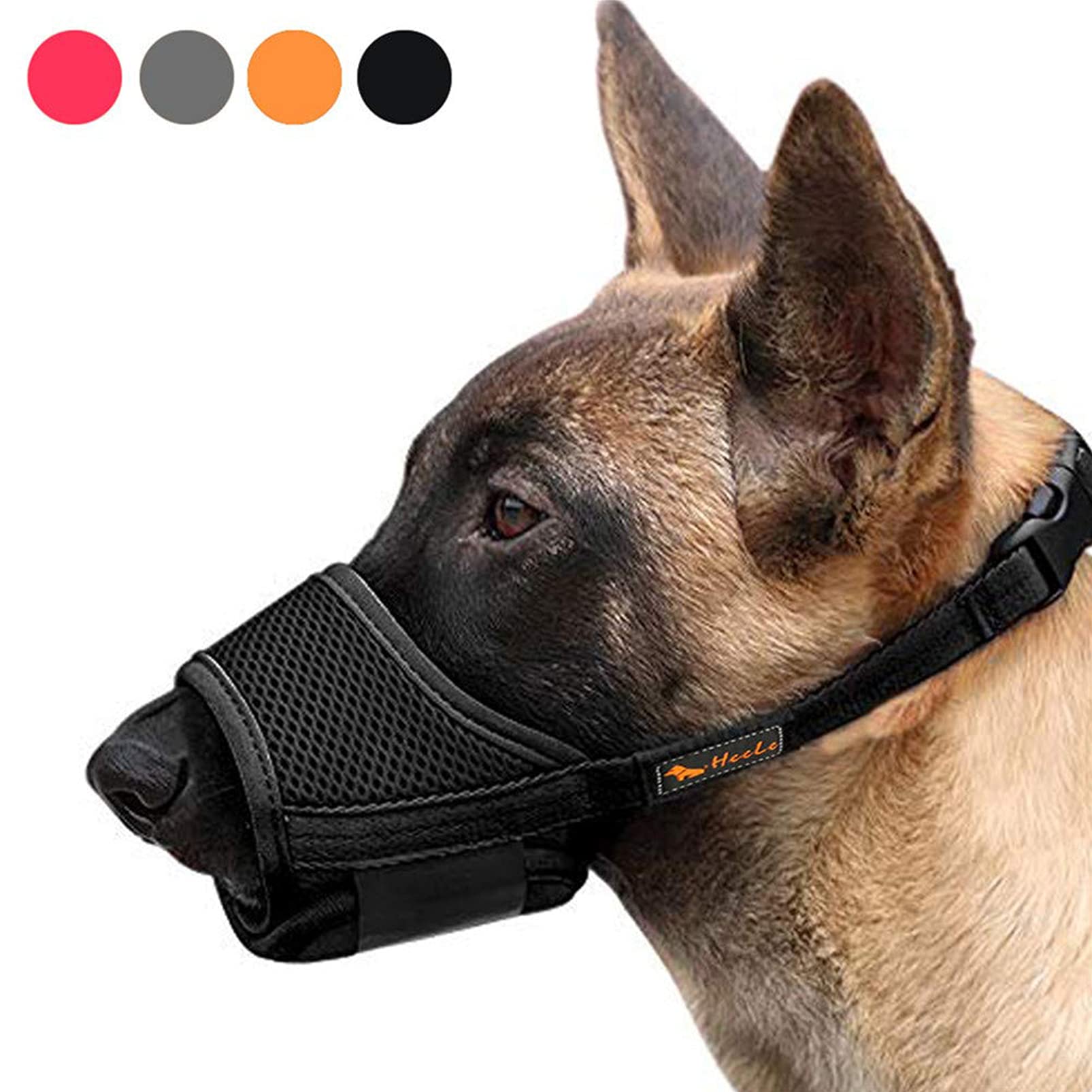HEELE Dog Muzzle,Soft Nylon Muzzle Anti Biting Barking Chewing,Air Mesh Breathab
