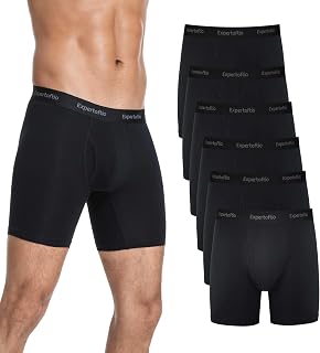 Men's Bamboo Boxer Briefs, Underwear Long Boxers