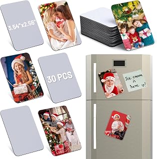 30 PCS Sublimation Blank Magnets, 9 x 6.5 CM Personalized Fridge Magnetic Sublimation Magnets Sublimation Blanks Product Items for DIY Kitchen Microwave Office Wall Door Christmas Holiday Decorative