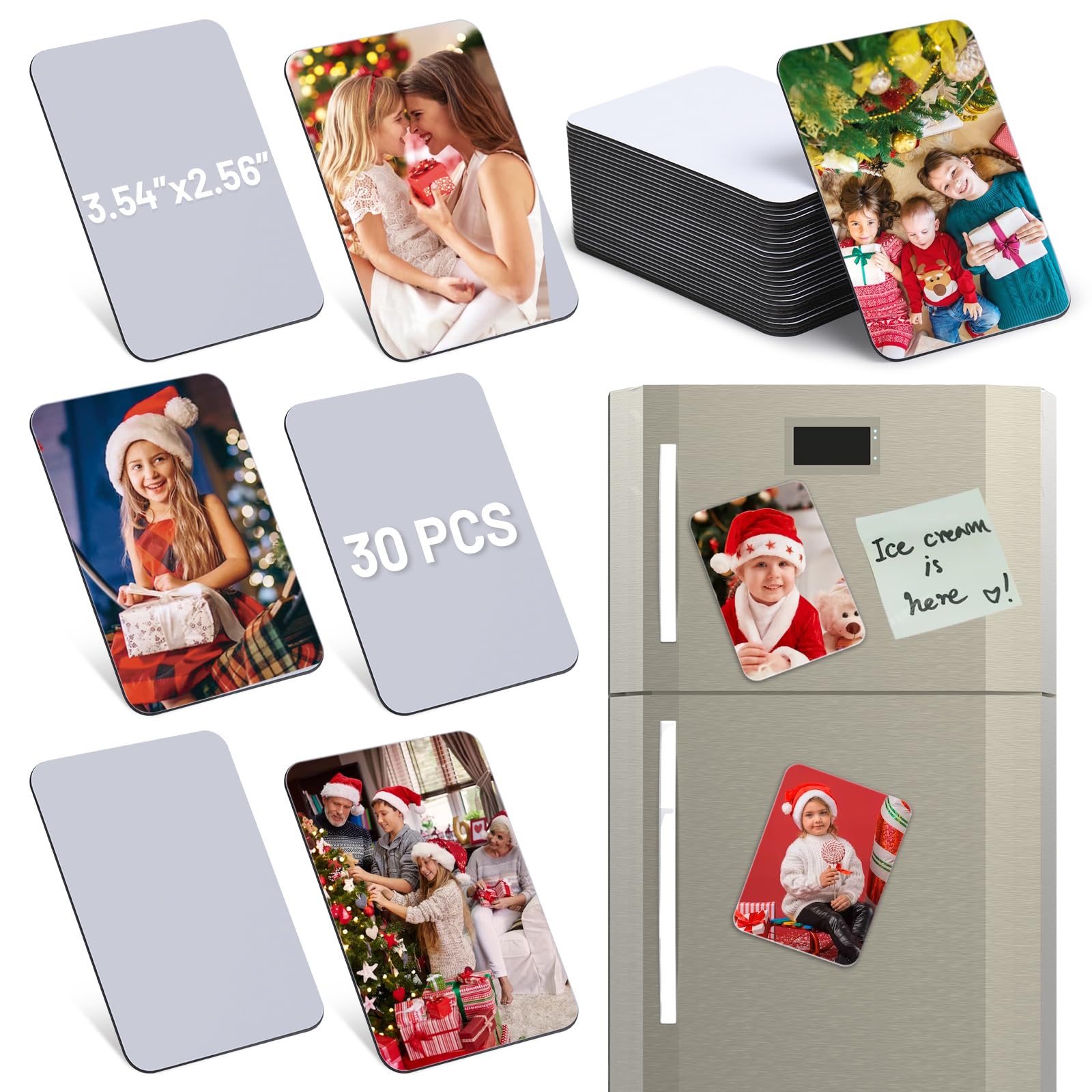 30 PCS Sublimation Blank Magnets, 9 x 6.5 CM Personalized Fridge Magnetic Sublim