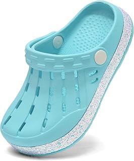 Cubufly Scarpe da giardino per bambini Ragazzi Ragazze Glitter Stripe Band Zoccoli Bambino Slip On Sandali Acqua Bambini Spiaggia Piscina Slipper