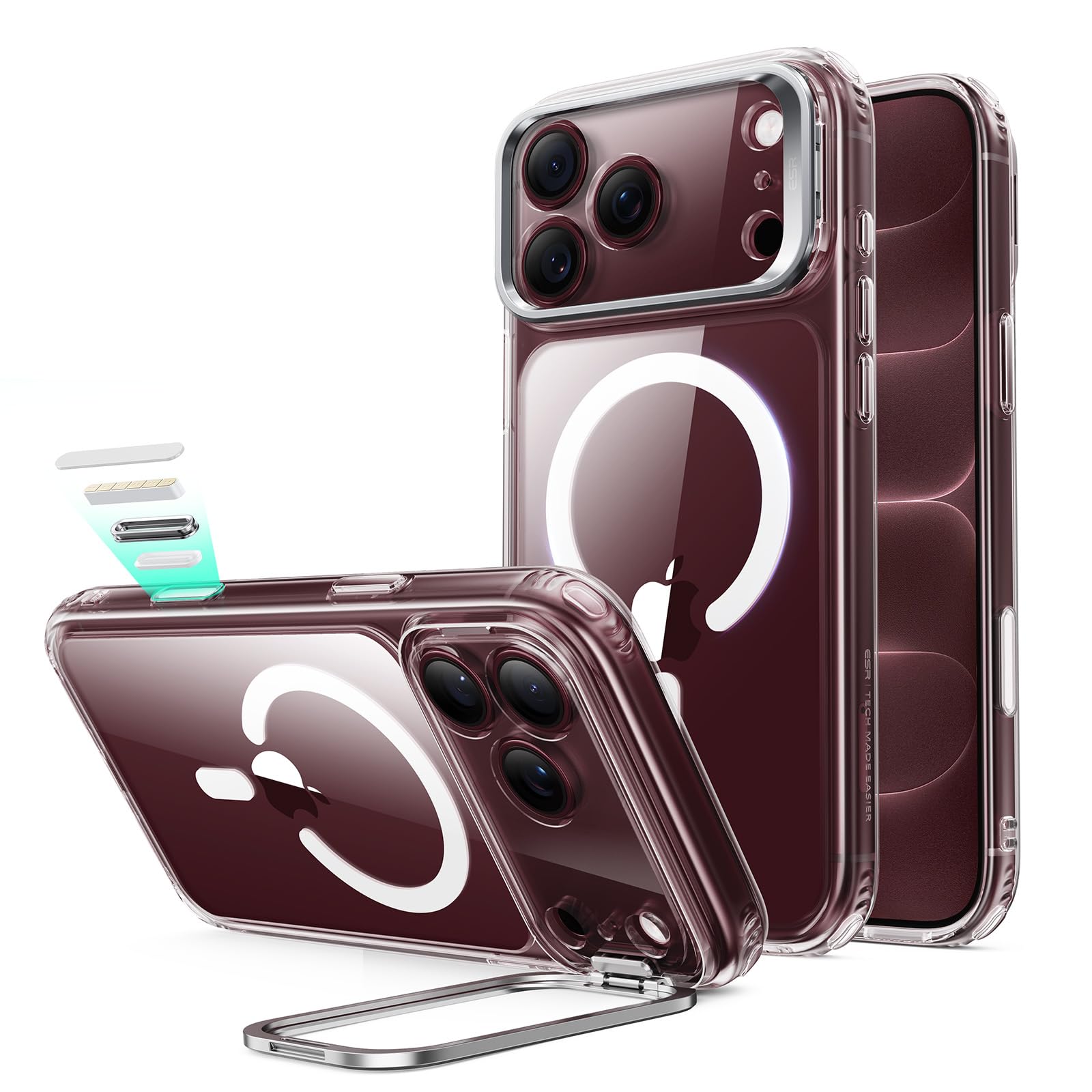 ESR iPhone 18 Pro ケース iPhone17Pro兼用 Flexスタンド 4倍米軍MIL規格 Classic Hybrid クリア | 2nd 