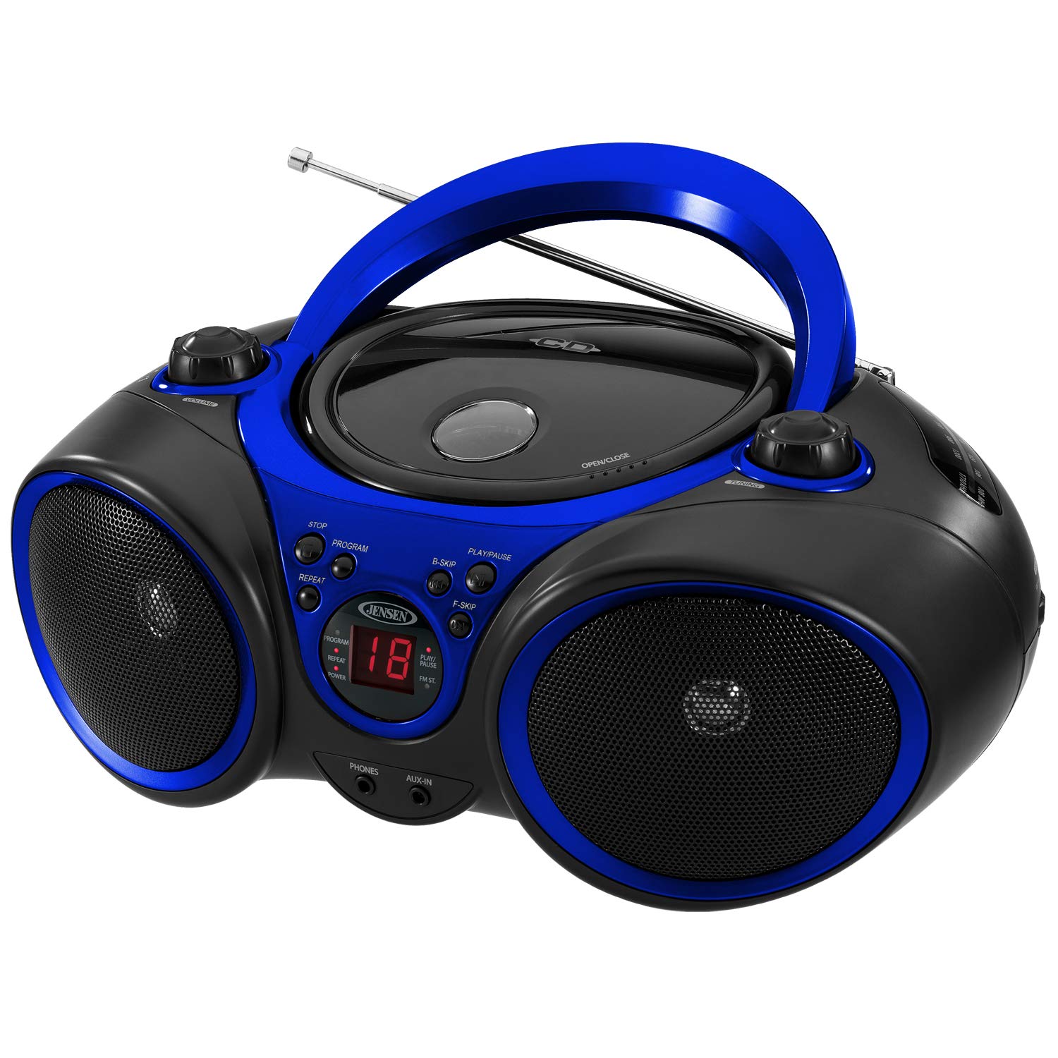 Jensen® CD-490 Classic Boom Box Portable CD Player Home Audio Radio AM-FM, Stere