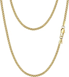316L Stainless Steel Round Link Chain for Men, Black/18K Gold Plated, 4mm/6mm Chain Necklace, 18/20/22/24/26/28/30 inch