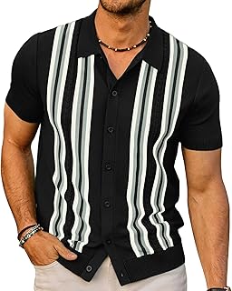 PJ PAUL JONES Mens Vintage Button Down Knitted Polo Shirt