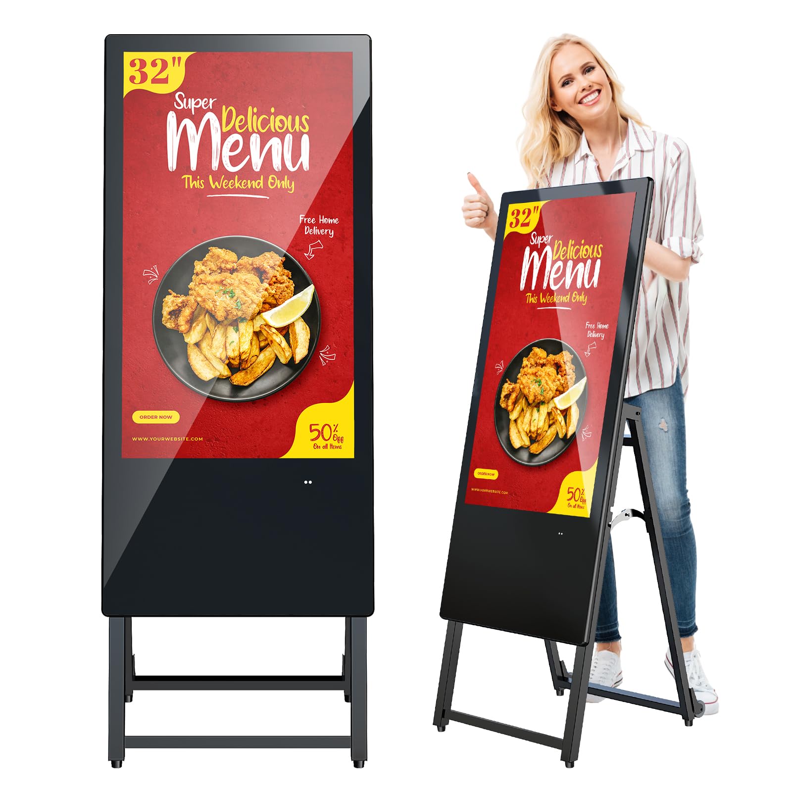 MWE 32 Inch Indoor Digital Signage Display Monitor, LCD Digital Kiosk, Advertisi