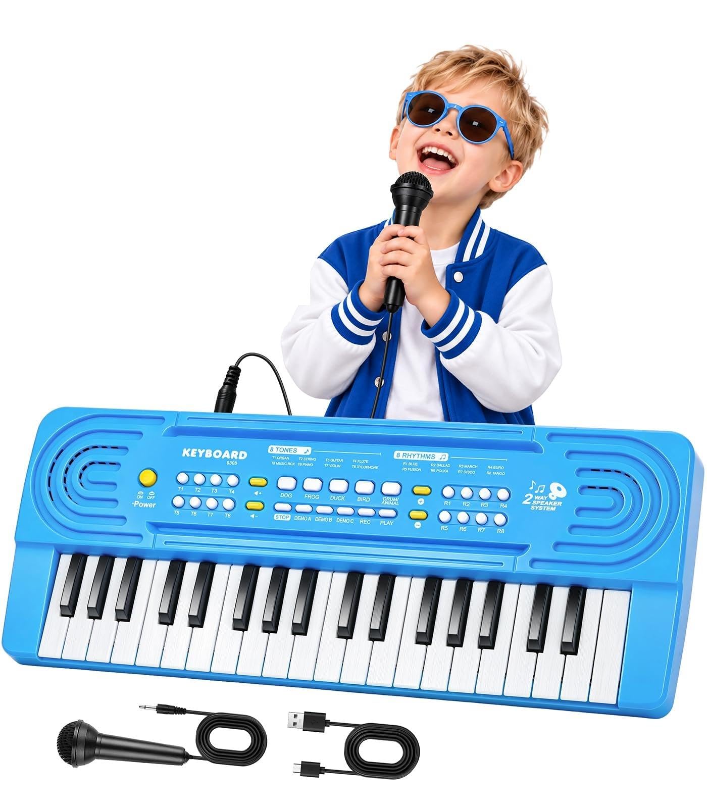m zimoon 37 Mini-Key Kids Keyboard Piano with Microphone Music Toy | Child Porta