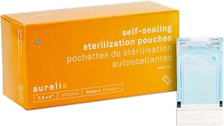 Aurelia - Self-Sealing Sterilization Pouches (2.5" x 4" / 6,4 cm x 13 cm), Single Box