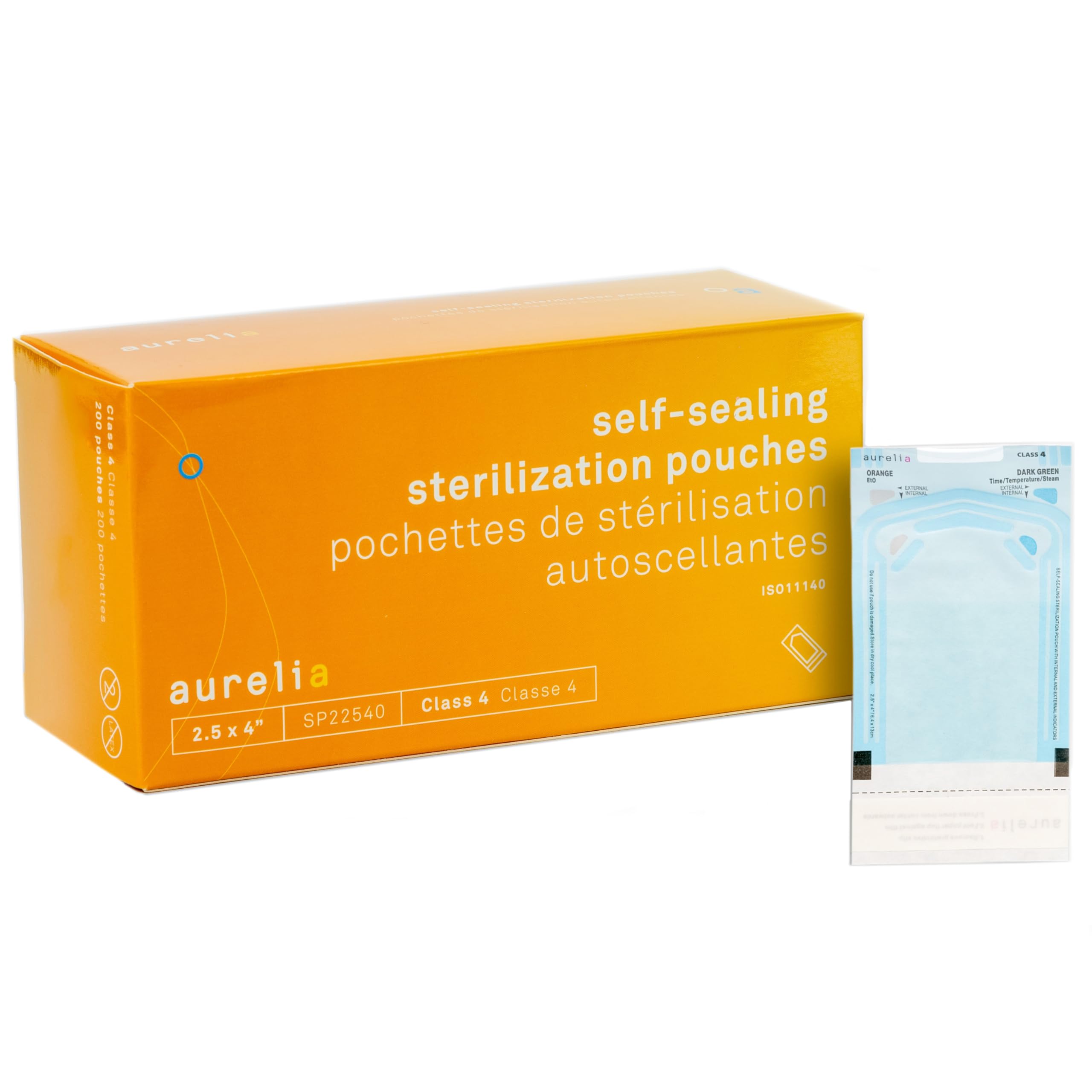 Aurelia - Self-Sealing Sterilization Pouches (2.5" x 4" / 6,4 cm x 13 cm), Singl