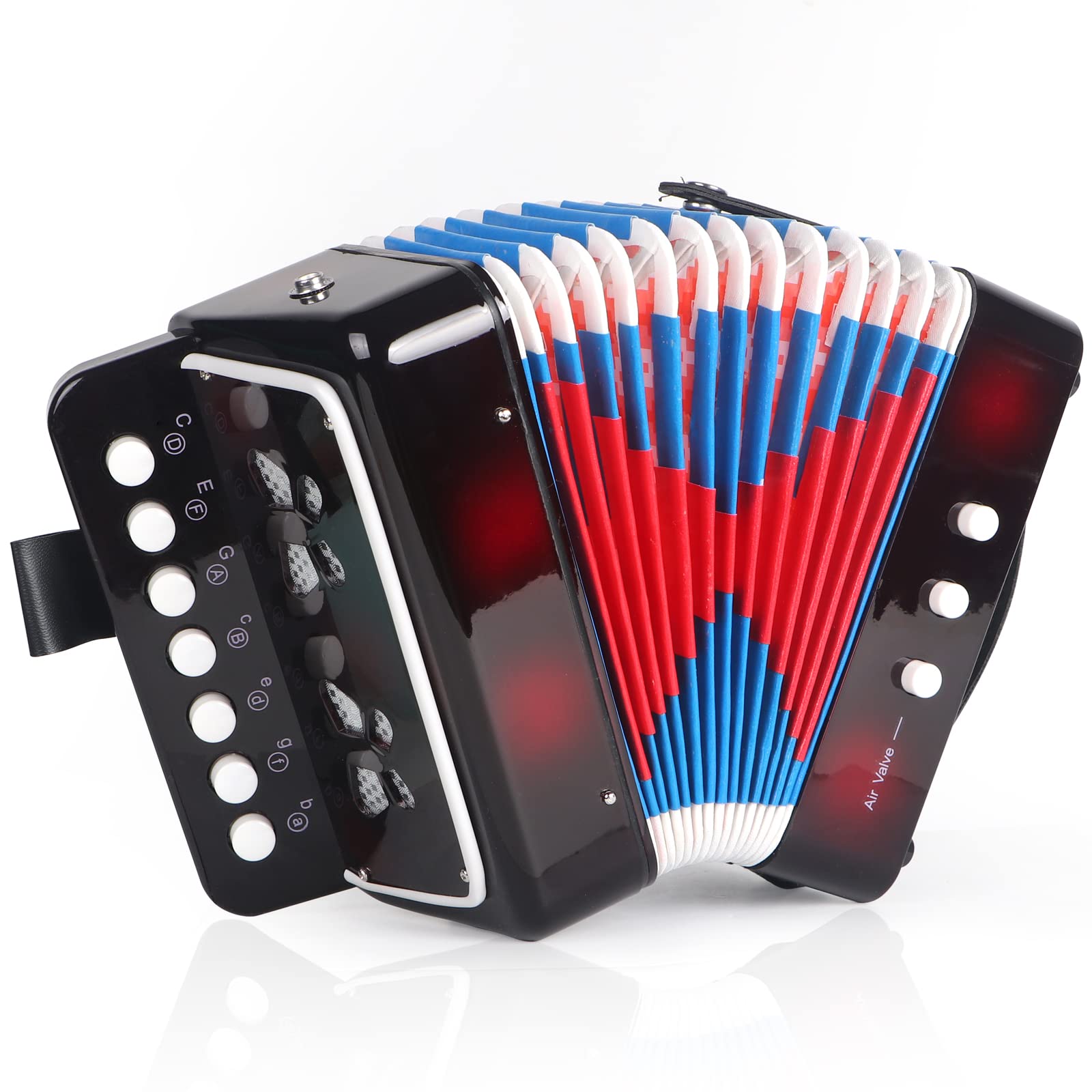 Horse Kids Accordion, 10 Keys Button Control Kid Accordions Musical Instruments 