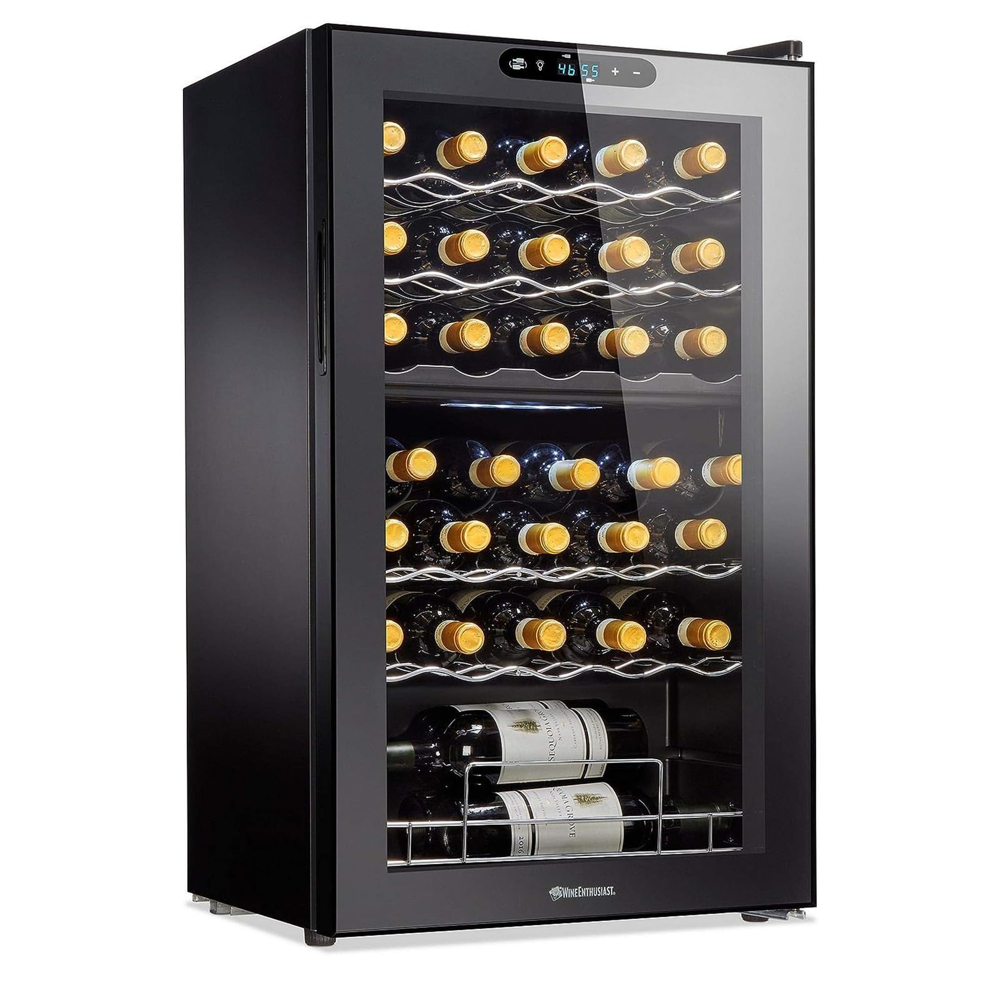 Wine Enthusiast 32-Bottle Dual Zone MAX Compressor Wine Cooler – Freestanding Mi