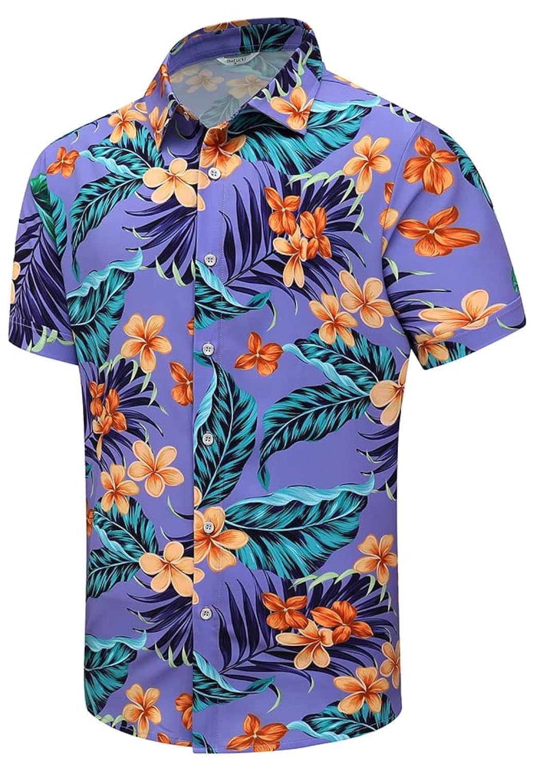 SheLucki Hawaiian Shirt for Men, Unisex Summer Beach Casual Short Sleeve Button 