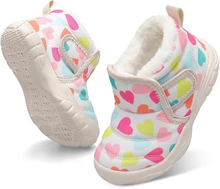 JIASUQI Baby Boys Girls Winter Warm Fluffy Snow Boots with Faux Fur Lining