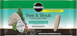 Miracle-Gro Tree & Shrub Plant Food Spikes, 12 Spikes | For Deciduous, Flowering and Evergreen Trees, Hydrangeas, and Acid-Loving Plants