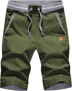 Tansozer Men's Shorts Casual Classic Fit Drawstring Summer Beach Shorts with Elastic Waist and Pockets
