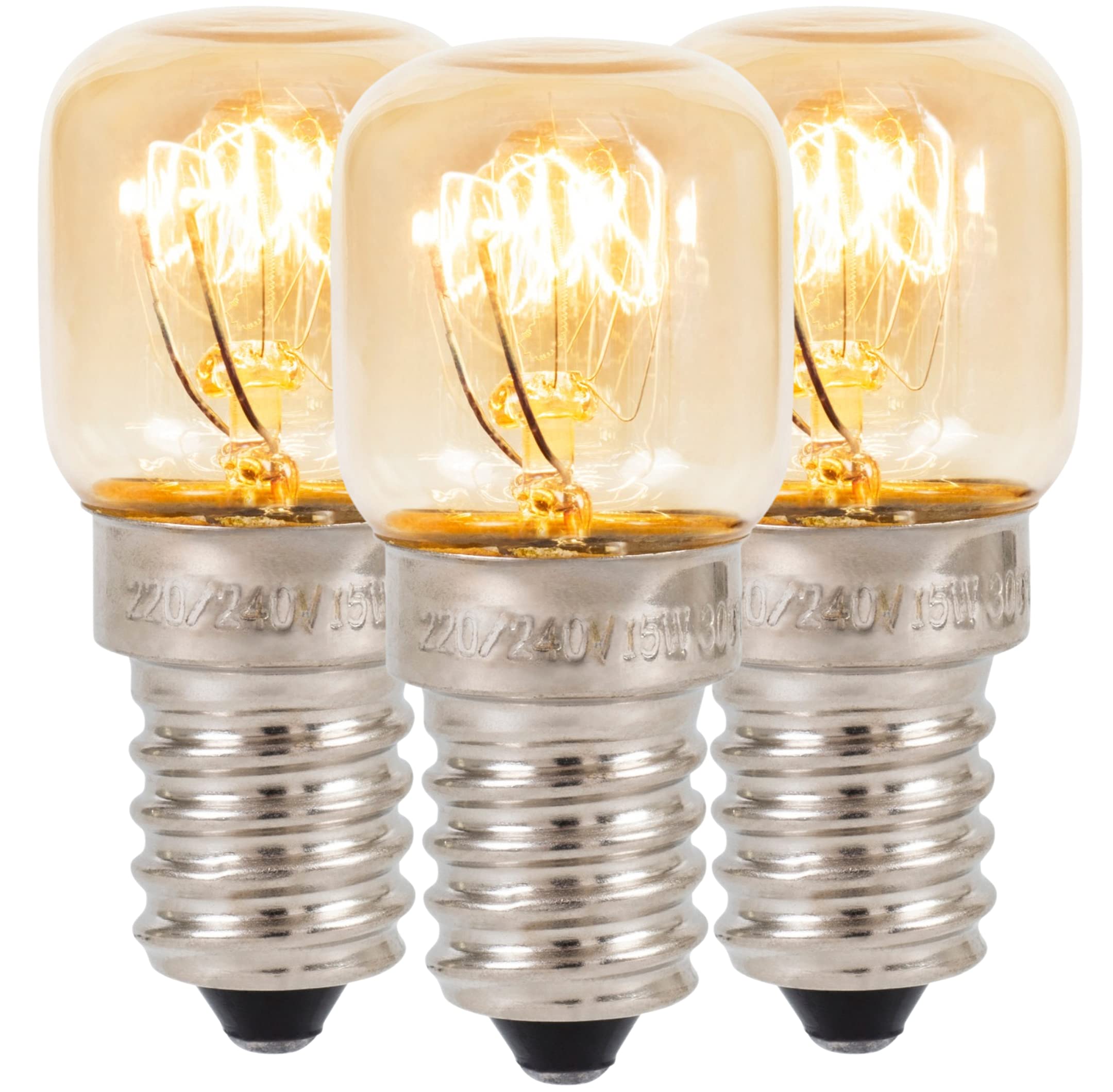 Klass Home (3 Pack) Salt Lamp Bulb | Oven | Fridge | Small Screw E14 15W <300°C 