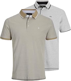 JACK & JONES Male Polo Shirt Pack of 2 Plain Polo Shirt