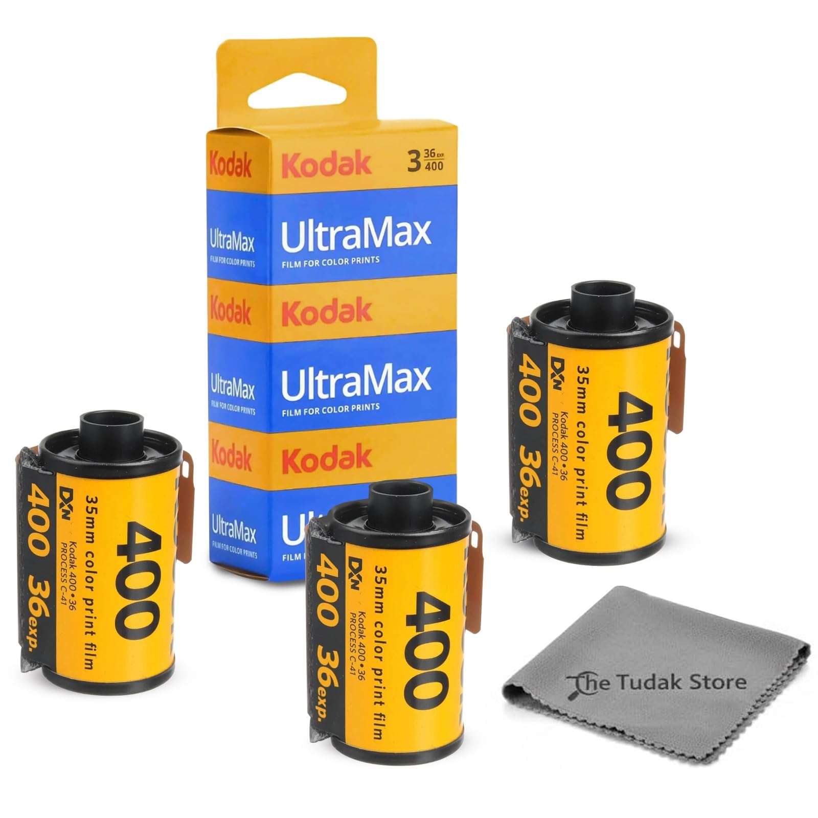 Kodak Ultramax 400 35mm Film - 3 Packs of 36 Exposure Rolls for 35mm Cameras Bun