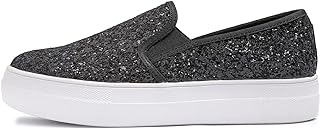 Feversole Women's Fashion Sparkle Platform Rhinestone Party Holiday Wedding Sneakers