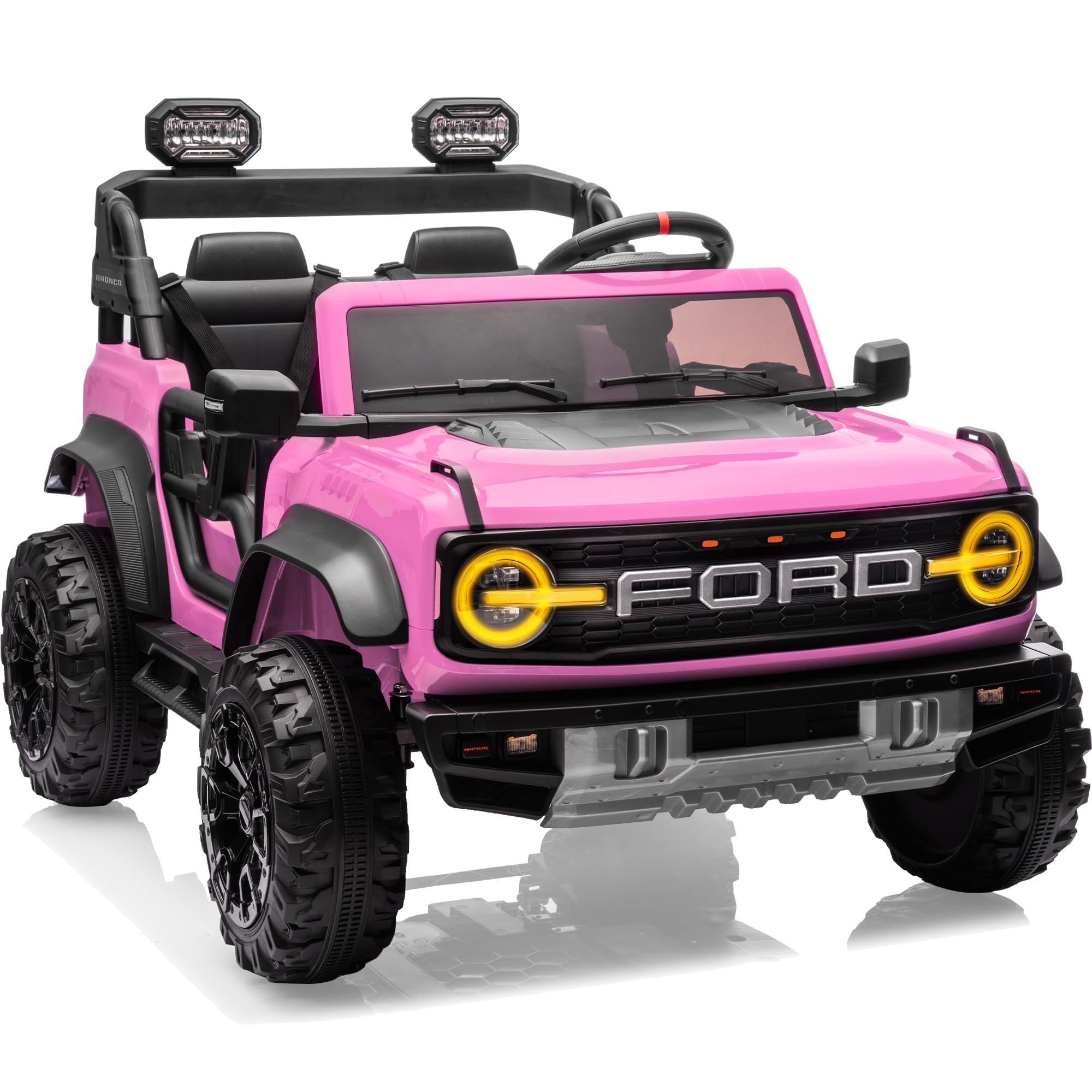 First Ride On 24V Ride on Toys for Big Kids, Licensed Ford Bronco Raptor 2 Seate