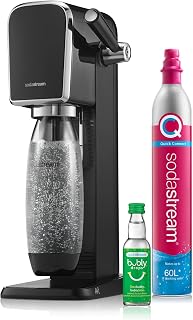 SodaStream Art Sparkling Water Maker (Black) with CO2, 1L DWS Bottle & Bubly Drink