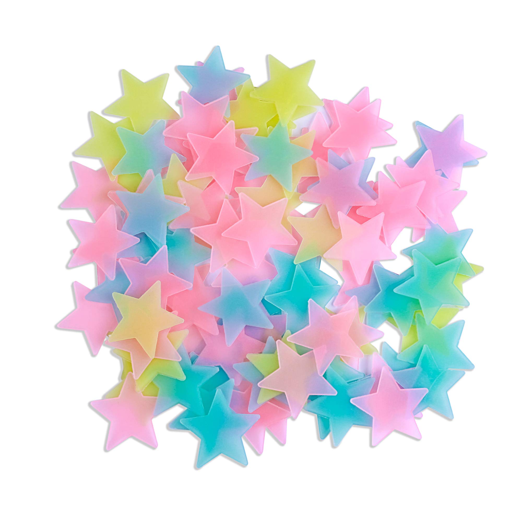 AM AMAONM 100pcs Glow in The Dark Luminous Stars Fluorescent Noctilucent Plastic