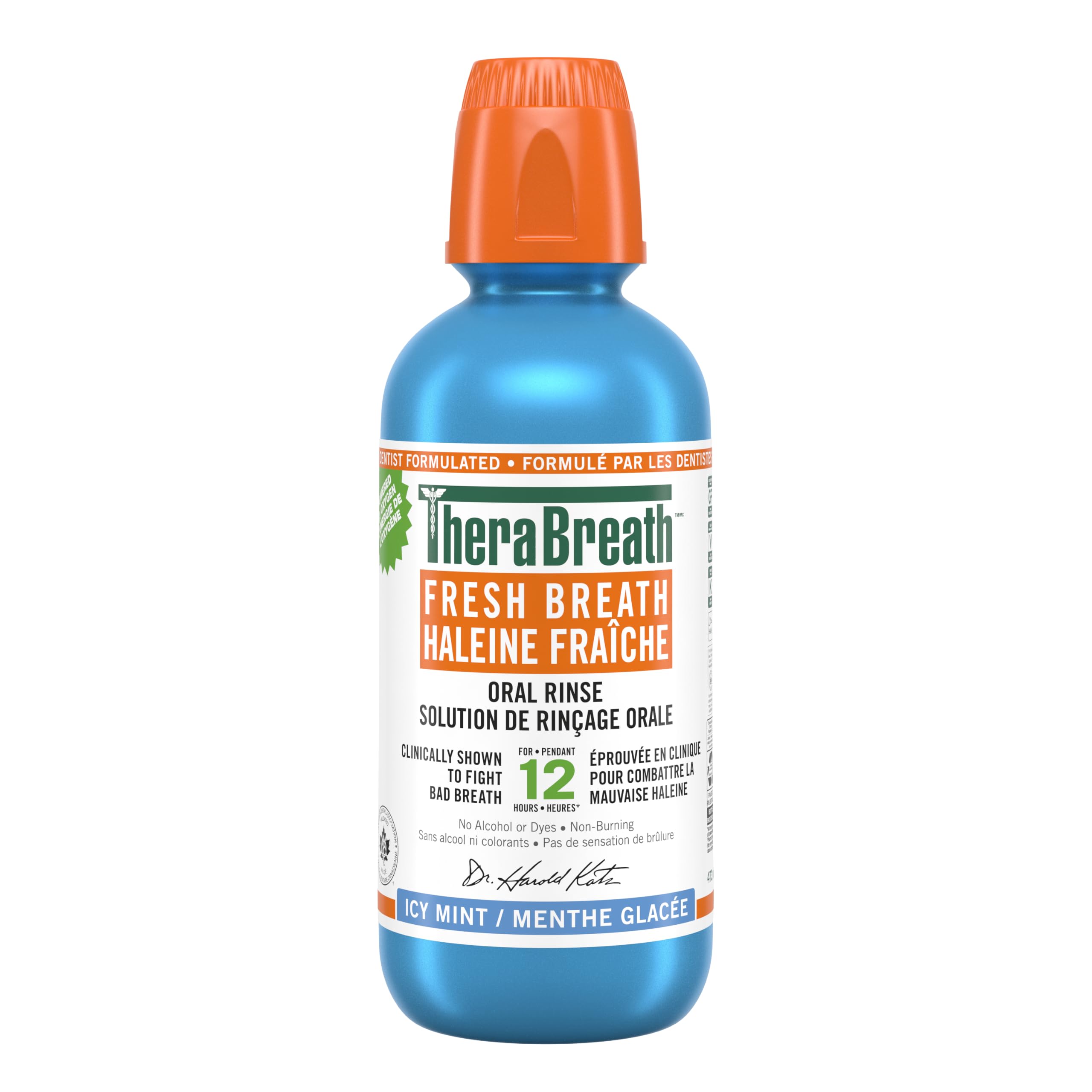 TheraBreath Fresh Breath Oral Rinse - Icy Mint | Fights Bad Breath | Certified V