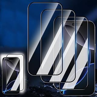 3Pcs Screen Protector Tempered Glass for iPhone 17 Pro, Scratch, Shatter & Drop Resistance, 9H+ Military Grade Shatterproof Full Edge Coverage, HD Clear