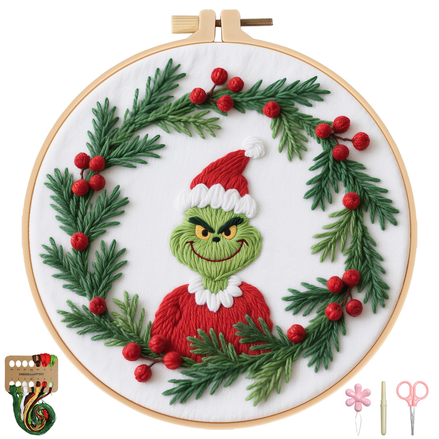 BBLYBD Christmas Embroidery Kit, 1 Set Cross Stitch Craft Kit for Beginners with