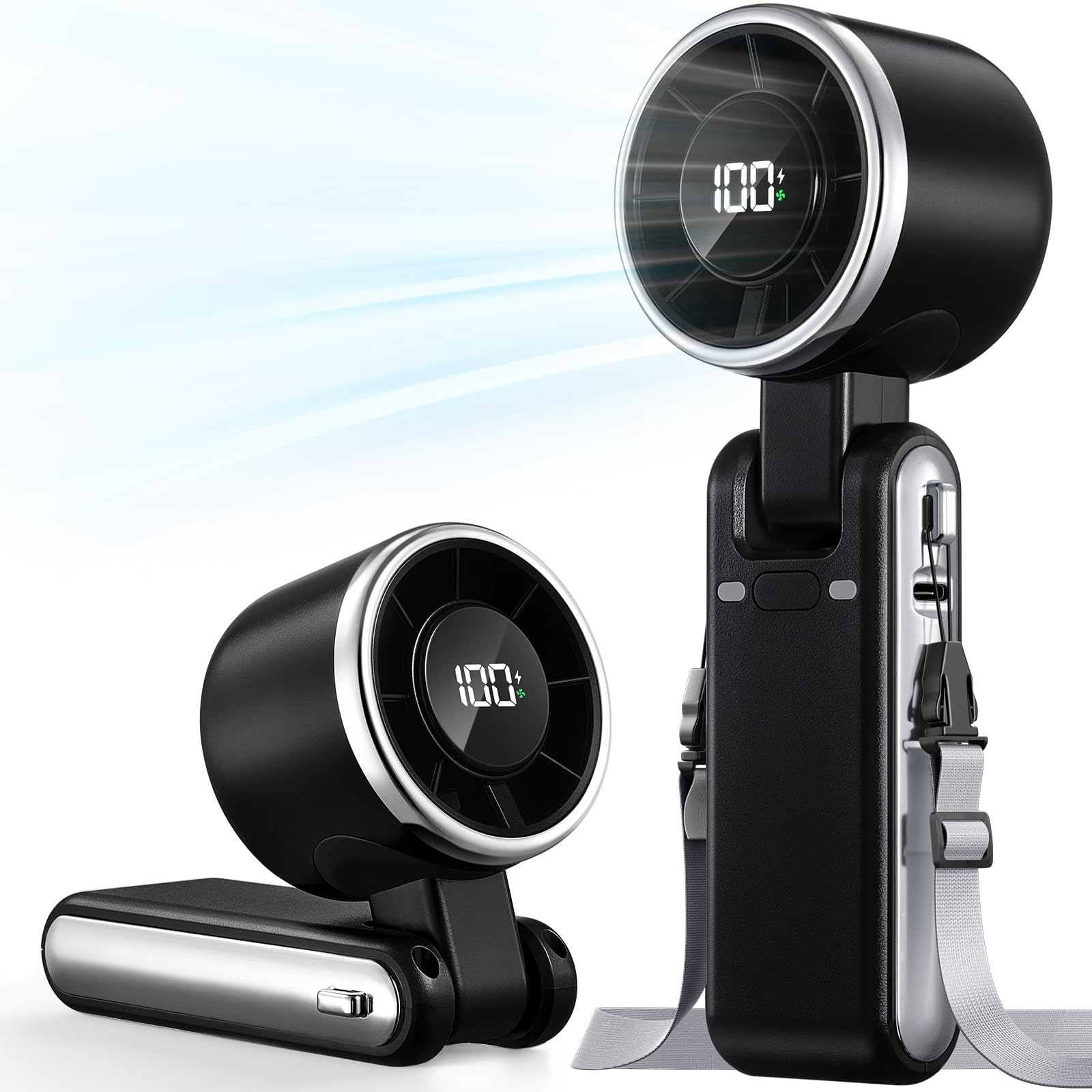 Bearwind Portable Handheld Turbo Fan - 5 Gear High Speed 4000mAh Rechargeable Mi