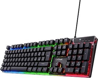 GXTrust Azor Gaming Keyboard USB Italian Layout QWERTY, Black | RGB LED Backlit Keyboard, Anti-ghosting, PC Computer Laptop Mac