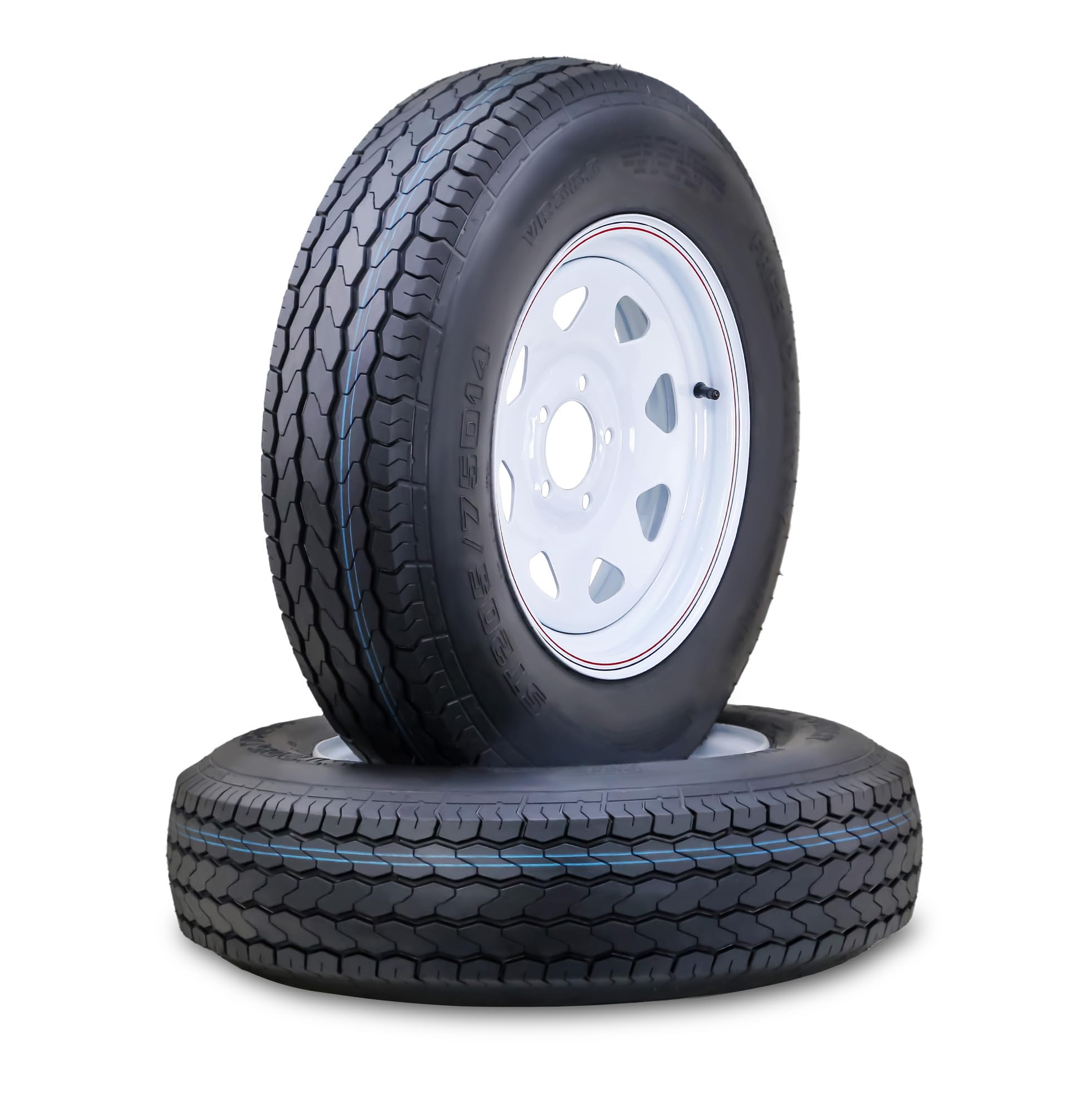 Free Country Trailer Tire Wheel ST205/75D14 6PR C 99L 5X4.5 White Spoke Pk2 | 5 